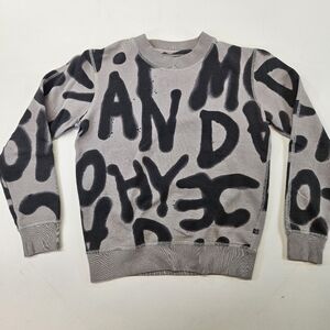 Cheap Monday Womans Long Sleeve Crewneck Sweatshirt XS Gray And Black